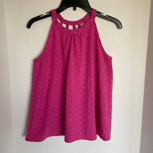Colorful Planet pink eyelet dressy tank top girls size 10/12 🎉HP🎉